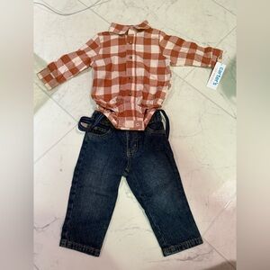Carter's Plaid Shirt  & jeans NEW
